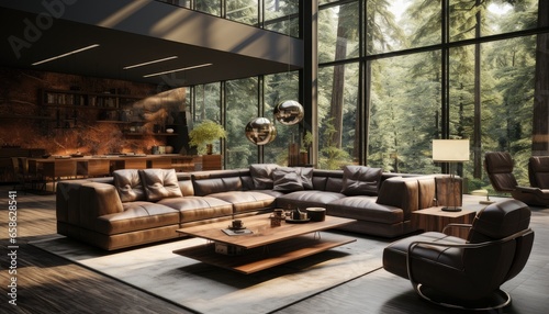 Modern Interior Design, A modern living room with elegant furniture and decoration