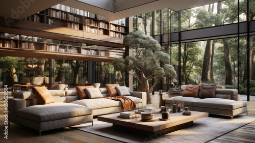 Modern Interior Design  A modern living room with elegant furniture and decoration
