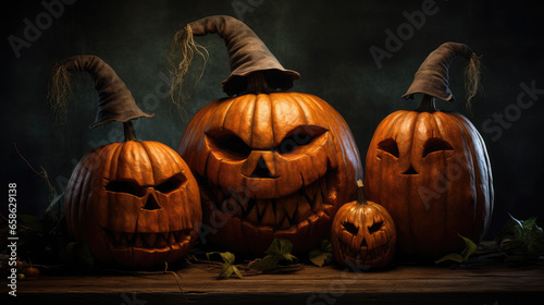 Halloween pumpkin jack-o-lantern on a white background