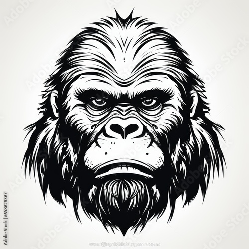 Gorilla logo black and white  AI generated Image
