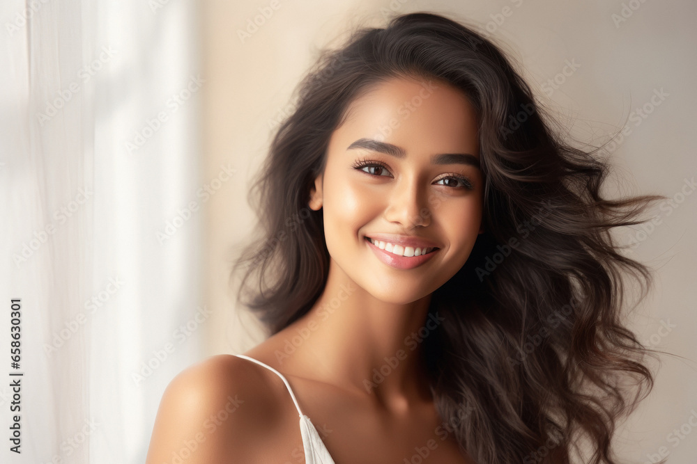 beautiful indian woman with long hair style. beautiful indian woman with long hair style.