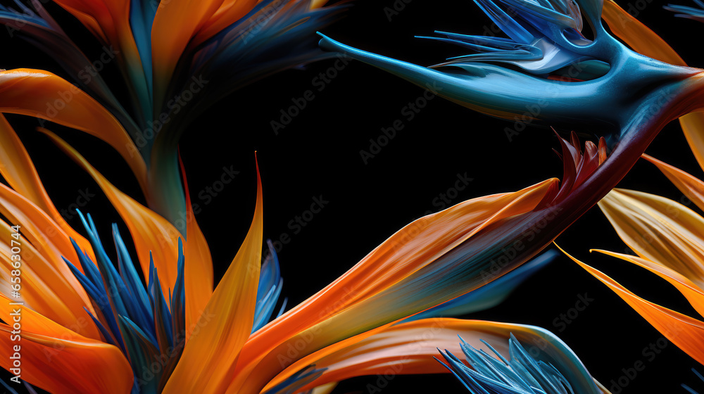 Obraz premium Seamless Floral Patten of Birds of Paradise