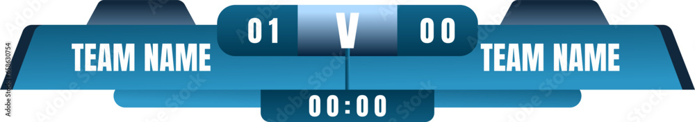 Scoreboard broadcast graphic and lower thirds template for sport soccer, football. Broadcast score banner Scoreboard broadcast graphic and lower thirds template for sport soccer, football. Broadcast score banner