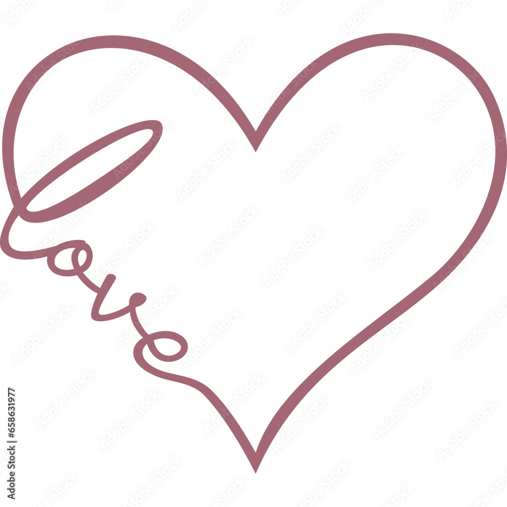 Boho Herz mit transparentem Hintergrund 