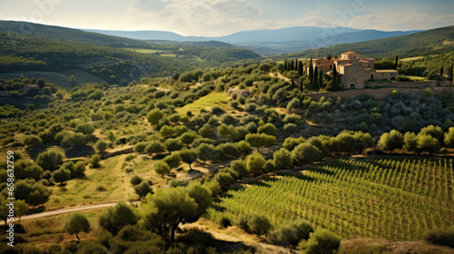 mas provençal et champs d'oliviers en Provence photo