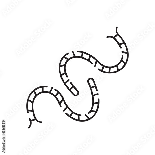 Microbe and bacterium vector line icon. Grey virus, bacteria, germs and microbe icon isolated on white background. Antibacterial and antiviral defence, protection infection