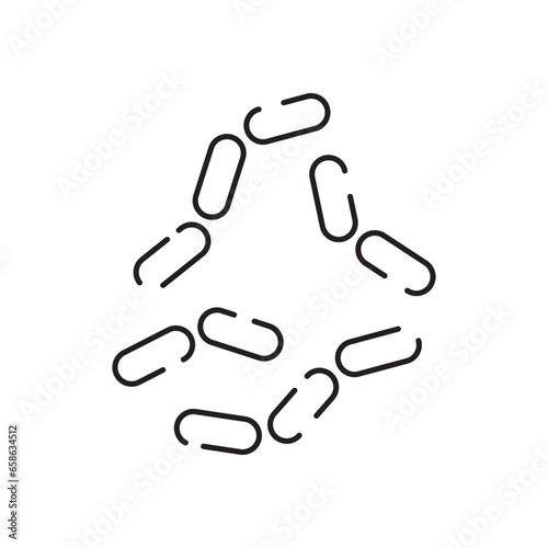 Microbe and bacterium line icon