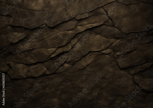 the texture of a stone, a rock with cracks in a close angle. the stone is black and brown