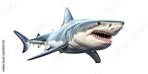 great white shark,blue shark transparent backgroundgreat white shark, ocean predator, marine life, underwater, © Dear