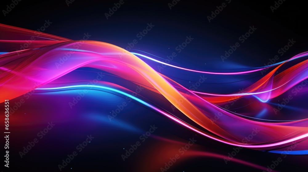 Glowing neon light waves background. Modern abstract wavy futuristic illustration. Colorful Wave element with neon led illumination design. Black Friday sale, cyber Monday concept. Glowing neon light waves background. Modern abstract wavy futuristic illustration. Colorful Wave element with neon led illumination design. Black Friday sale, cyber Monday concept.