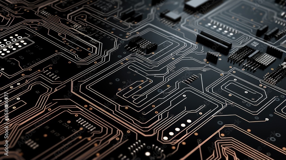 Neon glowing abstract microcircuit board background. Black Friday sale, cyber Monday concept. Chip illuminated with neon light illustration. Futuristic technology wallpaper for banner, poster, card. Neon glowing abstract microcircuit board background. Black Friday sale, cyber Monday concept. Chip illuminated with neon light illustration. Futuristic technology wallpaper for banner, poster, card.