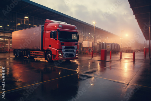 An impressive convoy of white cargo trucks, symbols of efficient logistics and transportation, travel along the highway under a summer sunset sky, showcasing the backbone of modern commerce