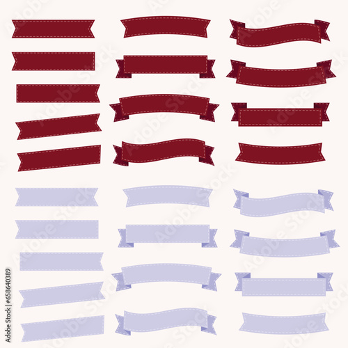 Modern Flat-Style Ribbons Banners Isolated Vector. Vector illustration