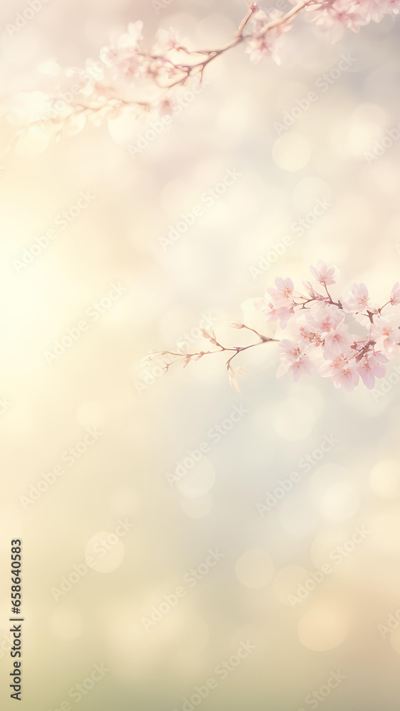 Nature background. Spring flowers in soft colors. AI