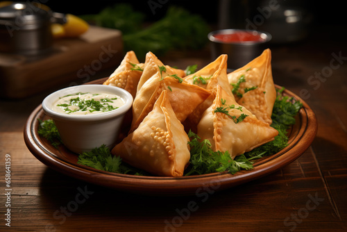 Homemade samosas on a plate