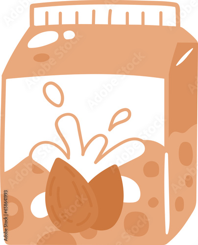 Almond milk illustration