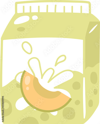 Melon milk illustration