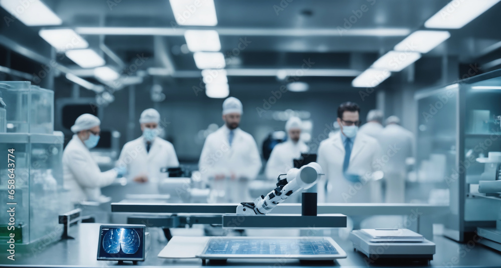 Obraz premium Interior of modern biopharmaceutical laboratory