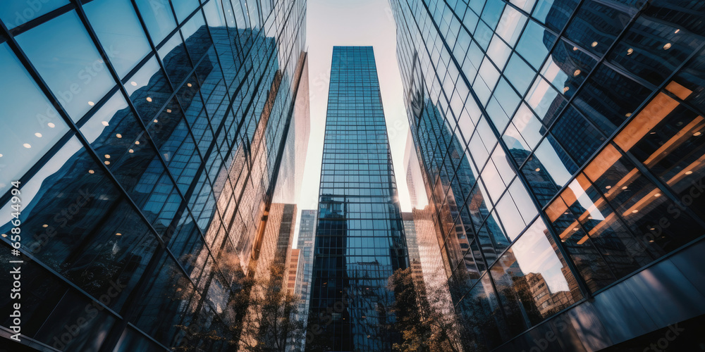 Fototapeta premium Modern office skyscrapers