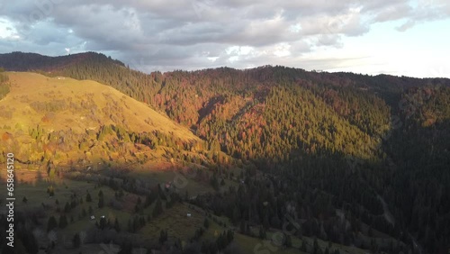 autumn aerial landscape in the mountains