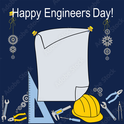 Engineer day. Vector illustration