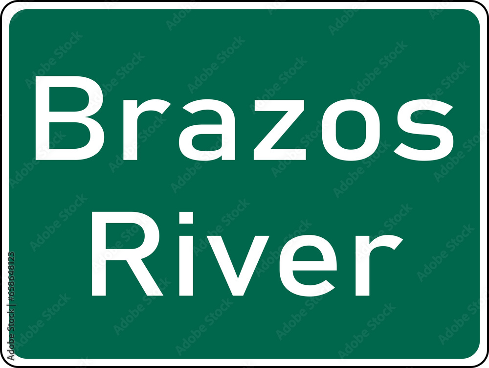 Transparent PNG of a Vector graphic of a green USA River mutcd highway sign. It consists of the words Brazos River contained in a green rectangle Transparent PNG of a Vector graphic of a green USA River mutcd highway sign. It consists of the words Brazos River contained in a green rectangle