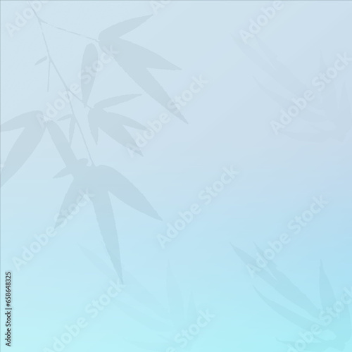 Minimalistic light background with blurred foliage shadow on a light blue wall. Beautiful useble background