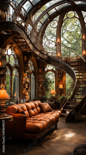 The Scholar s Sanctuary  A Library with a View interior of an house interior of an building