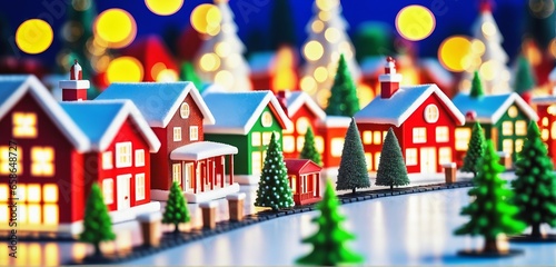 Wintry christmas miniature city. Vibrant colors. Tilt shift effect. © Kai Köpke