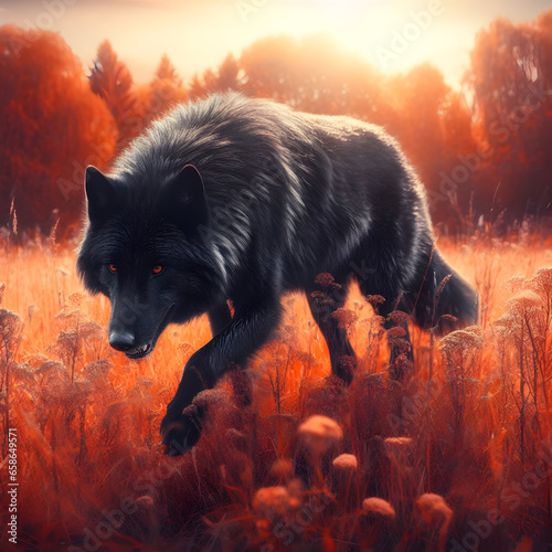 AI generated wolf in the forest