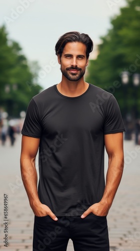 portrait of a person in a black t-shirt