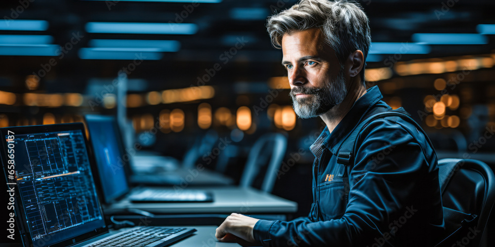Portrait of a Skilled Database Administrator at Work Portrait of a Skilled Database Administrator at Work