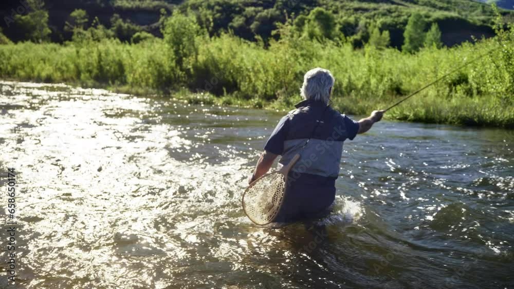 Fly Fisherman In Slow Motion Fly Fisherman In Slow Motion