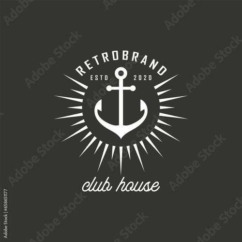 Anchors vector icon set. Nautical symbol in circle
