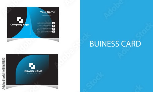 Double-sided creative business card template. Portrait and landscape orientation. Horizontal and vertical layout. Vector illustration.