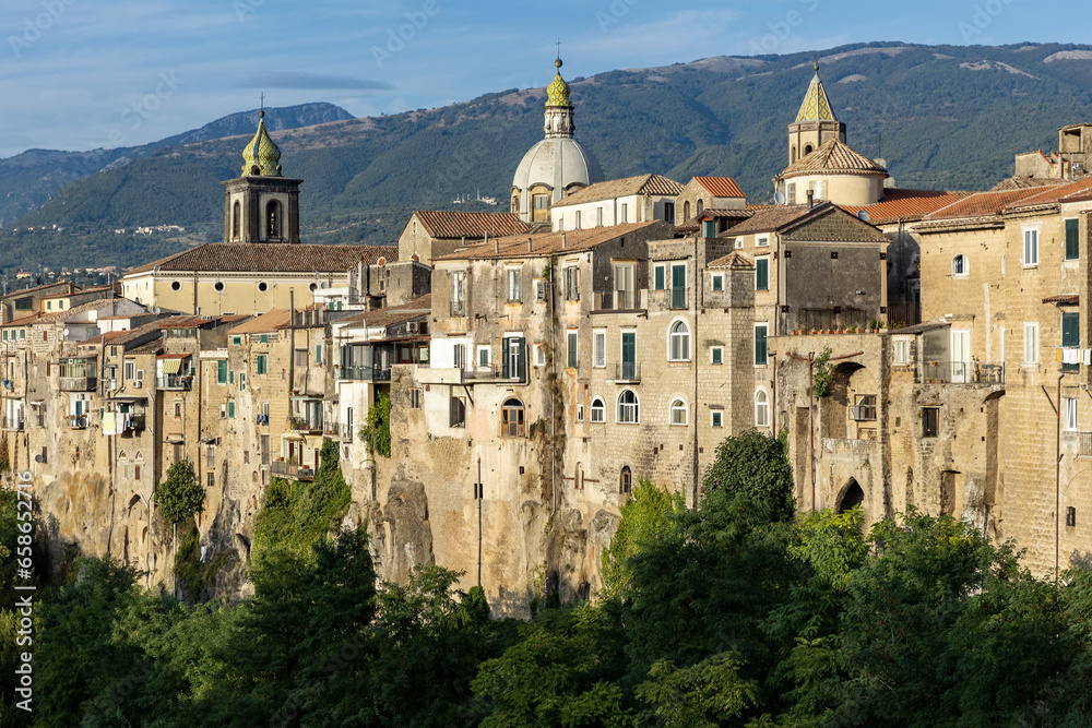 Italy. Sant'Agata de Goti. View of the houses of the commune of Sant'Agata de Goti.