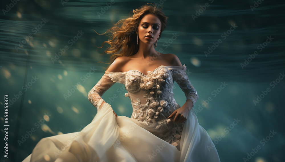 Mermaid inspired wedding gown