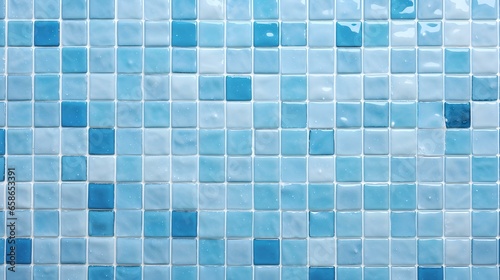 Pattern of Mosaic Tiles in light blue Colors. Top View