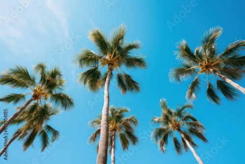 palm trees against blue sky