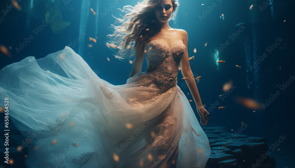 Mermaid inspired wedding gown