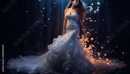 Mermaid inspired wedding gown