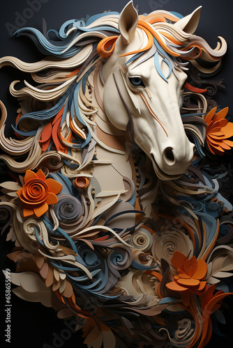 Paper Artistry: The Majestic Horse Sculpture
