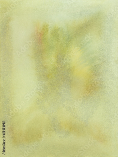 green abstract background hand painted with ink on paper with marbled and textured effect