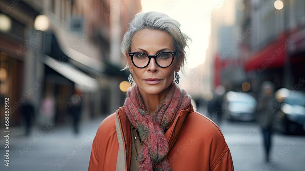 portrait of a woman in the city