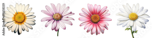 Painted Daisy Flower Hyperrealistic Highly Detailed Isolated On Transparent Background PNG File © Wander Taste