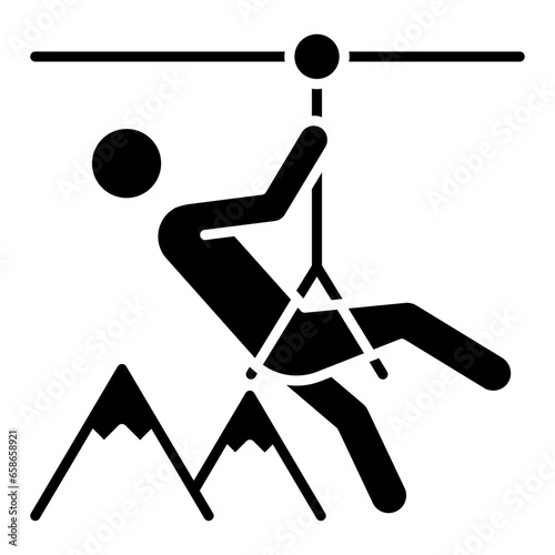 Zipline Glyph Icon