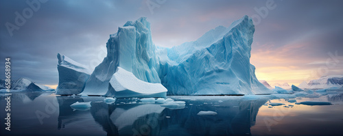 Icebergs in arctic on north Pole.