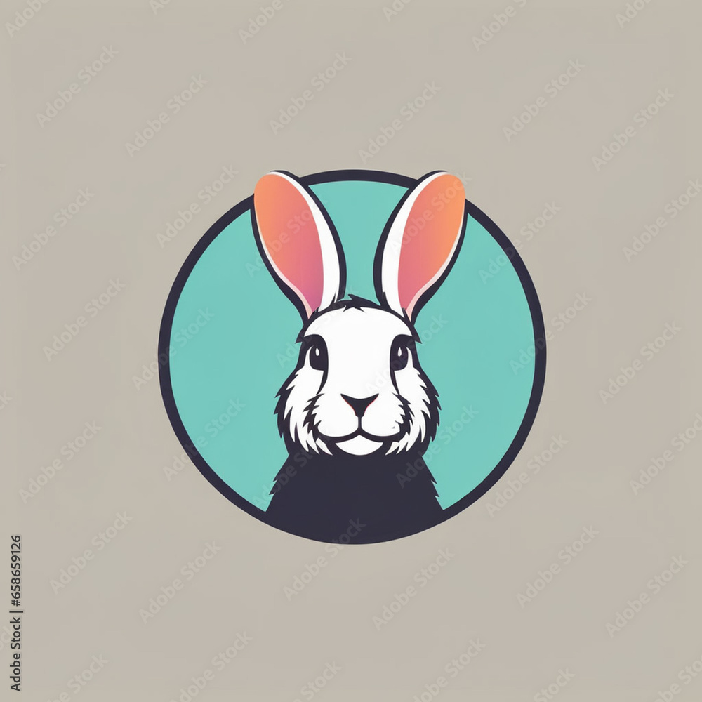 Fototapeta premium a colorful logo of a rabbit. Generative AI