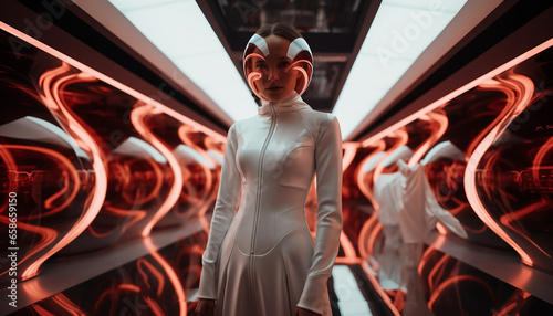 Wedding photographer in space futuristic wedding