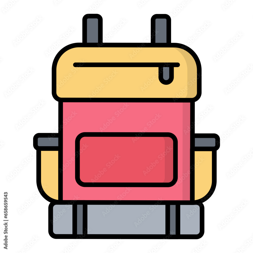 Backpack Colored Outline Icon Backpack Colored Outline Icon
